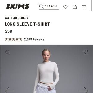 SKIMS Cream Long Sleeve Top